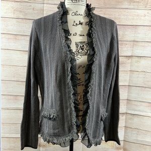 Dana Buchman Open Front Cardigan Silky Ribbon